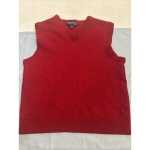 Hart Schaffner Marx Boys 100%  Merino Wool Vest Dark Red V-Neck Sz L